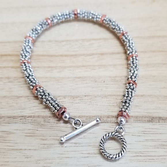 Ladies Two Tone Silver & Copper Beaded Bra… - Picture 11 of 13